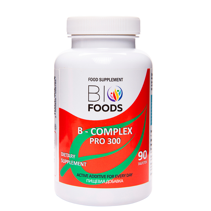 Комплекс витаминов B-Complex PRO 300 BioFoods, 90 таб - фото 1