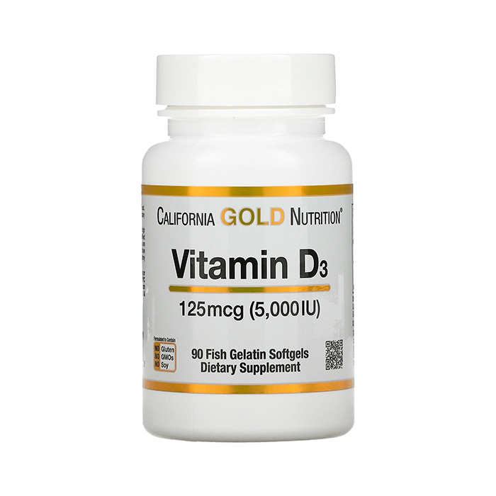 Витамин D3 California Gold Nutrition, 125 мкг, 90 капс
