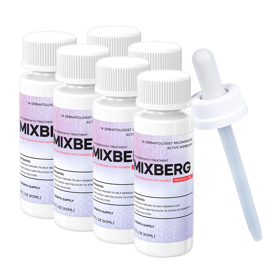 Миноксидил Mixberg 2% - 6 флаконов (для женщин) + оригинальная пипетка - фото 1