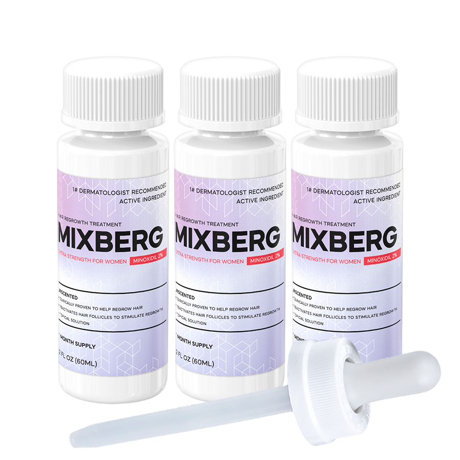Миноксидил Mixberg 2%, 3 флакона + оригинальная пипетка - фото 1