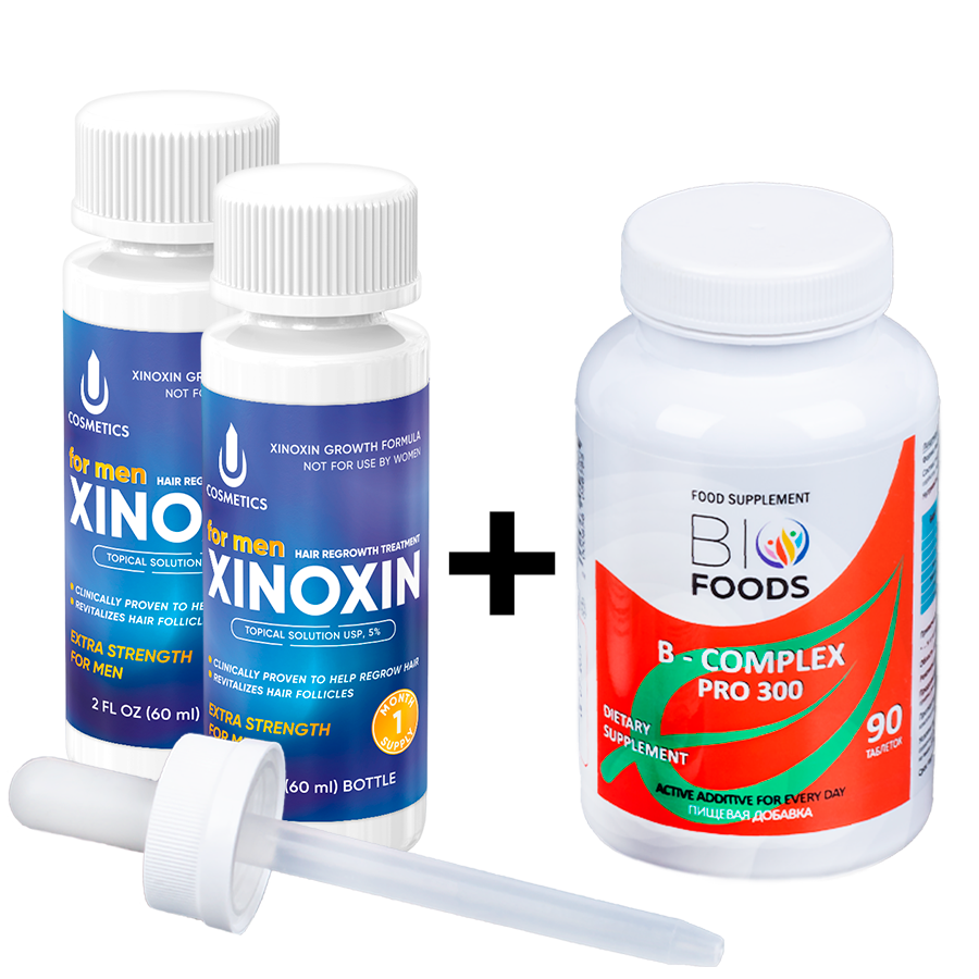 Ксиноксин XINOXIN UNO 5%, 2 флакона + ПОДАРОК Комплекс витаминов B-Complex PRO 300 BioFoods