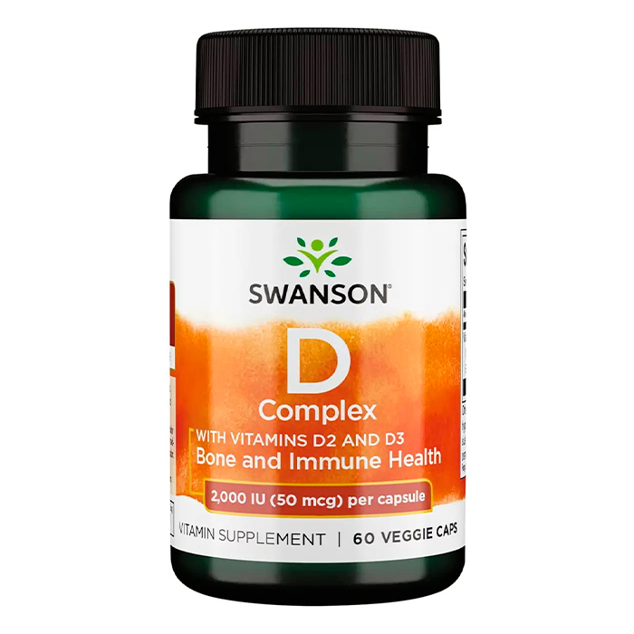 Комплекс витамина D (D2+D3) Swanson, 50 мг, 60 капс - фото 1