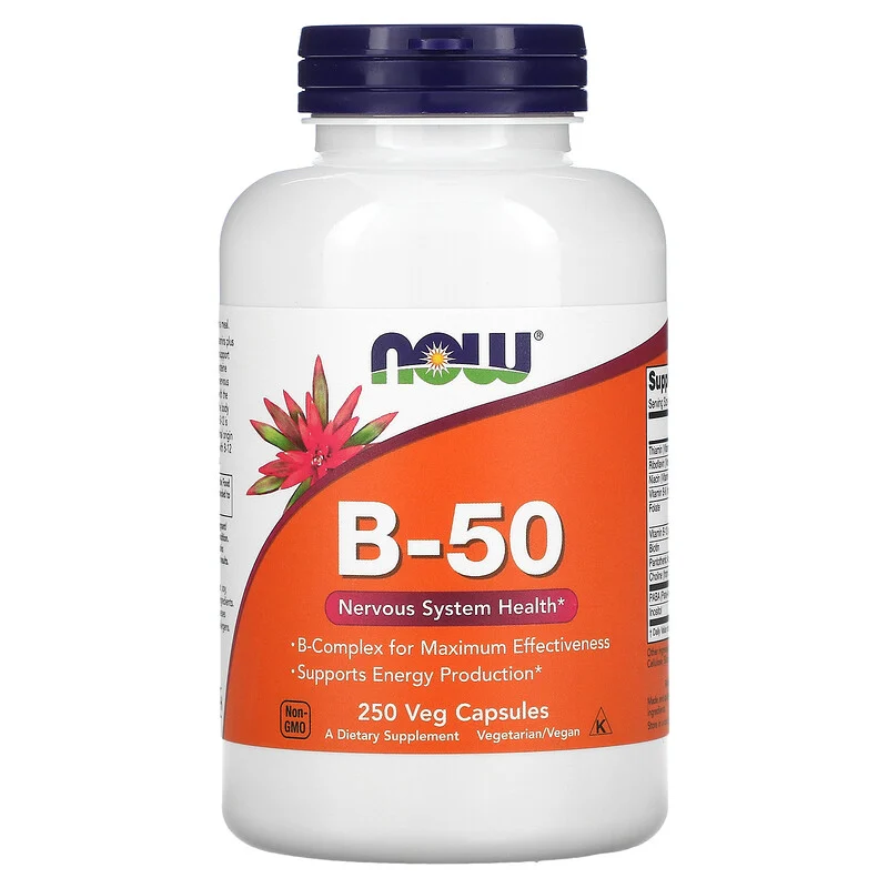 NOW - комплекс витаминов B-50, 250 капс - фото 1