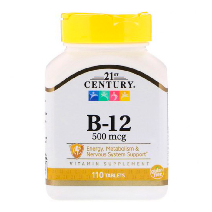 Витамин B-12 21st Century, 500 мкг, 110 таб - фото 1