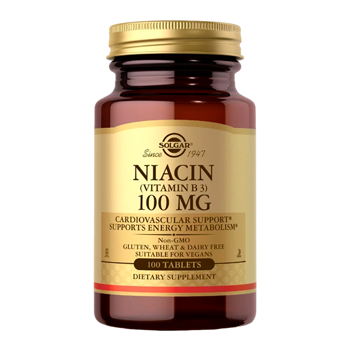 Ниацин (Витамин B3) Solgar, 100 мг, 100 таб