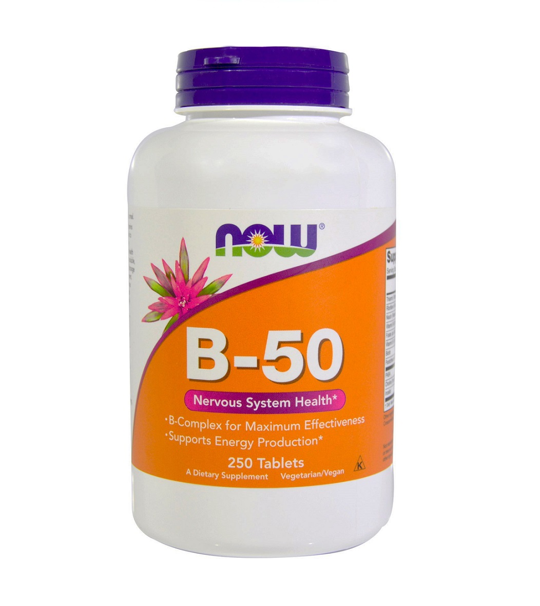 NOW - комплекс витаминов B-50, 250 таб - фото 1