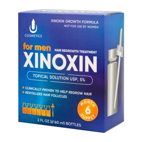 Ксиноксин XINOXIN UNO 5%, 6 флаконов + оригинальная пипетка миноксидил киркланд 5% 6 флаконов оригинальная пипетка