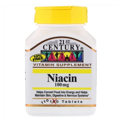 21st Century - витамин B-3,100 мг, 110 таб ( ниацин - никотиновая кислота)