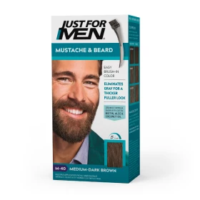 Just for men - краска для бороды Medium-dark brown m40 в комплекте с кисточкой