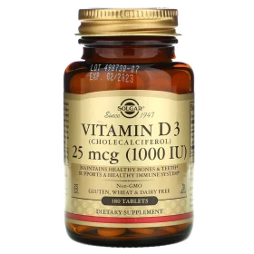 Solgar - витамин D3 25 мкг, 180 таб solgar витамин d3 для костей и зубов 600 me 60 капсул solgar витамины