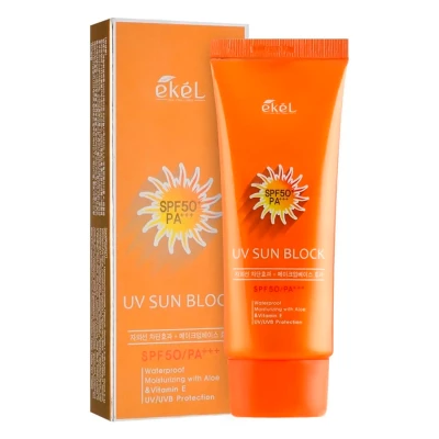 Крем солнцезащитный с экстрактом алоэ Ekel UV sun block SPF50/PA+++, 70 г