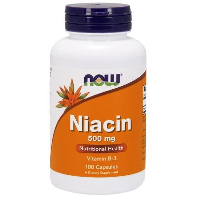 NOW - витамин B-3, 500мг, 100 капс (ниацин - никотиновая кислота)