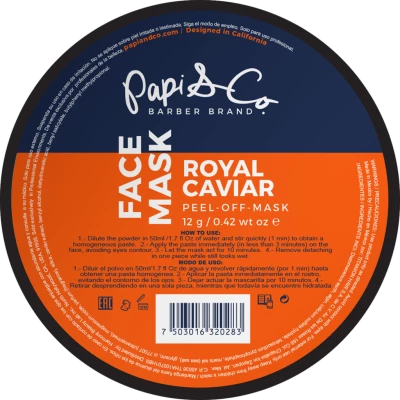 PAPI & Co - увлажняющая и питательная маска для лица FACE MASK ROYAL CAVIAR, 12 гр.