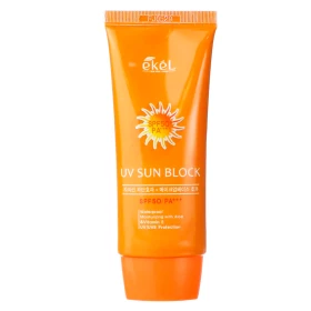 Крем солнцезащитный с экстрактом алоэ Ekel UV sun block SPF50/PA+++, 70 г ekel солнцезащитный успокаивающий крем для лица с экстрактом алоэ uv sun block spf50 70 мл
