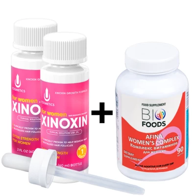 Ксиноксин XINOXIN UNO 2%, 2 флакона + ПОДАРОК Комплекс витаминов для женщин Afina BioFoods