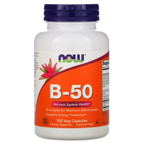 NOW - комплекс витаминов B-50, 100 капс now vitamin b 100 100 mg 100 капс