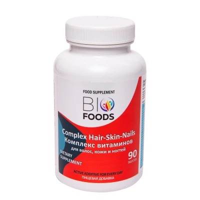 Комплекс витаминов для волос, кожи и ногтей BioFoods, 90 таб