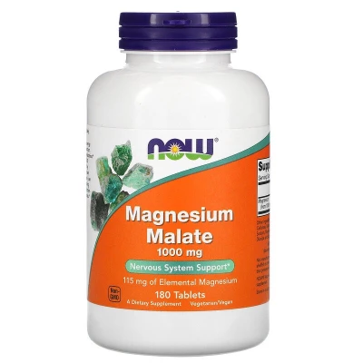 NOW - Magnesium Malate (Малат Магния) 1000 мг, 180 таб 