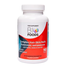 Комплекс витаминов для волос, кожи и ногтей BioFoods, 90 таб life extension средство с коллагеном для поддержания здоровья волос кожи и ногтей 120 таблеток